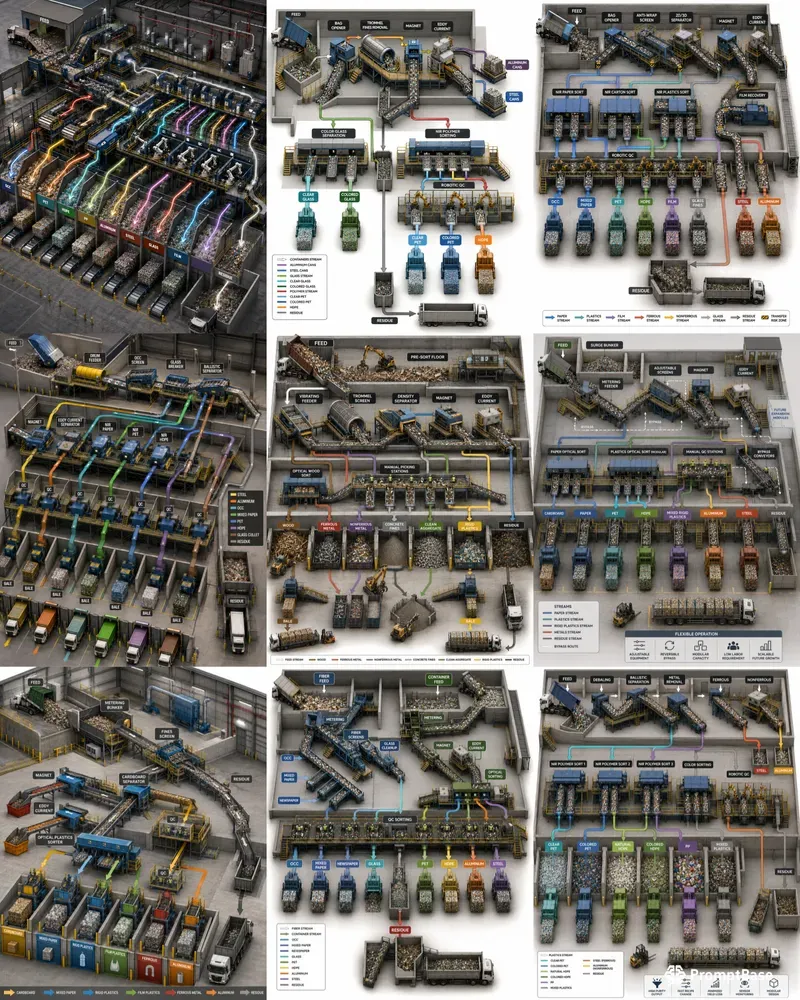 Materials Recovery Facility Sorting Flows