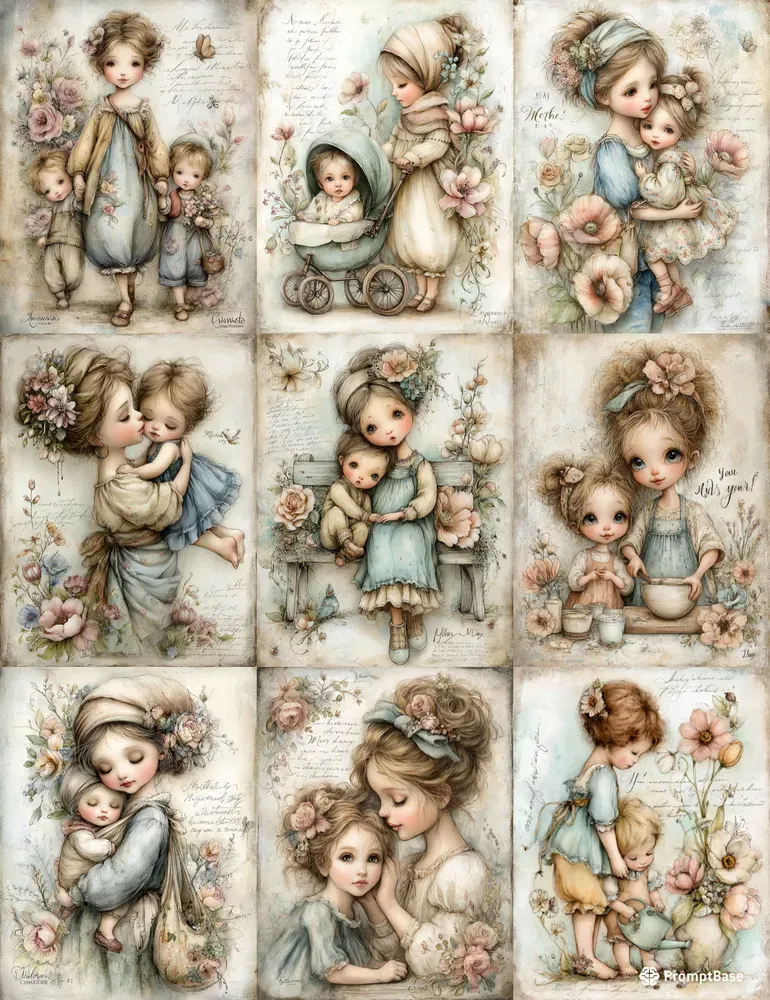 Mothers Day Junk Journal Boho Style Art