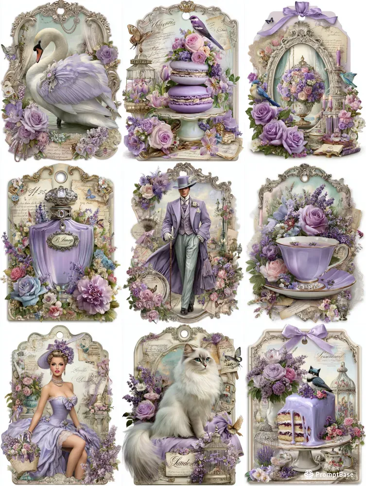 Lavender French Vintage Product Tags