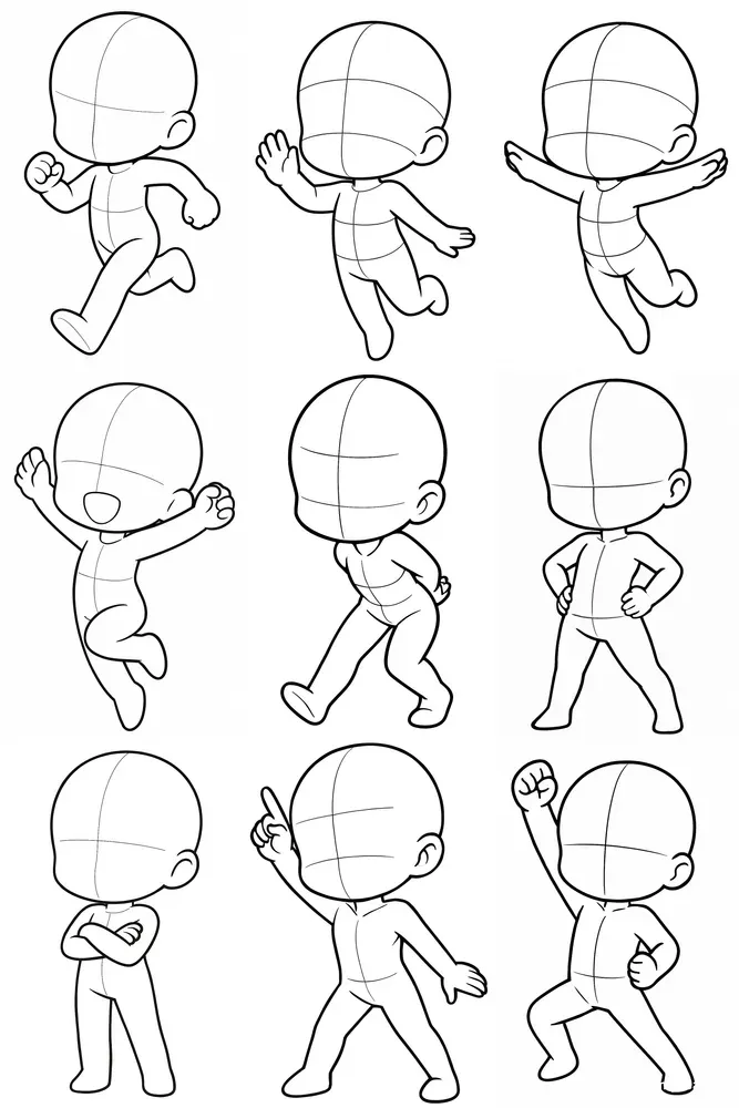 Adorable Chibi Character Base Templates