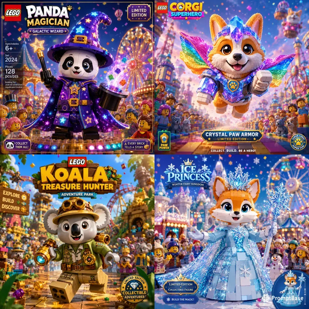Legostyle Cute Character Posters