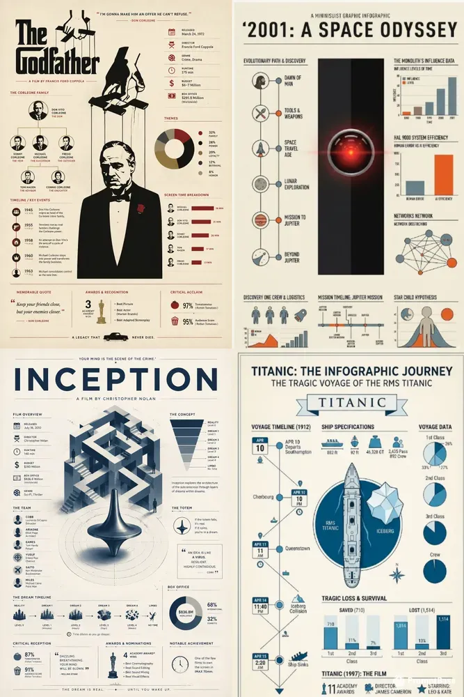 Classic Movie Infographic Posters