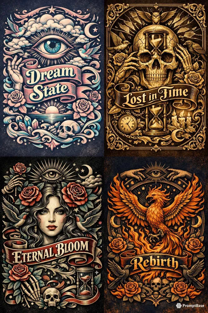 Vintage 3D Tattoo Poster Generator