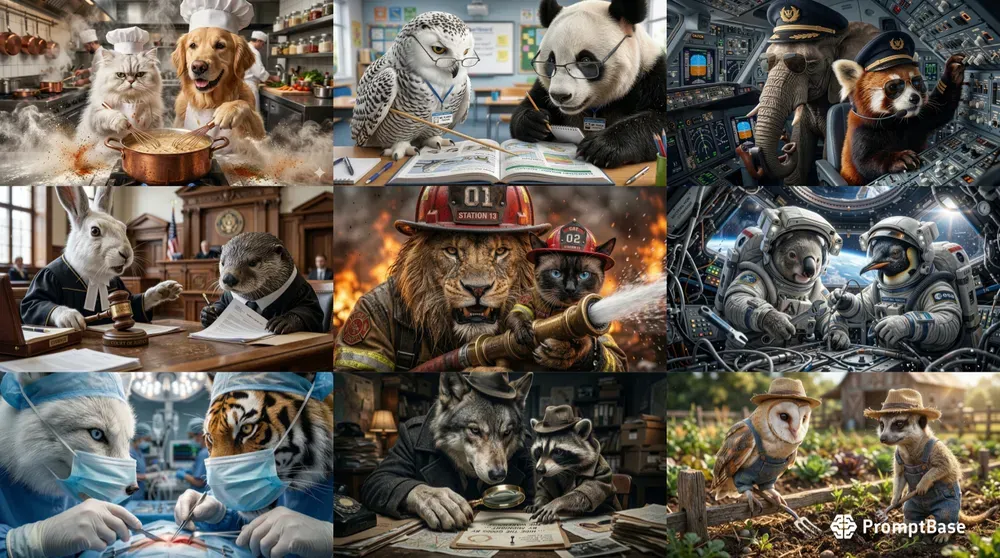 Hyper Realistic Animal Duo Pro Portraits