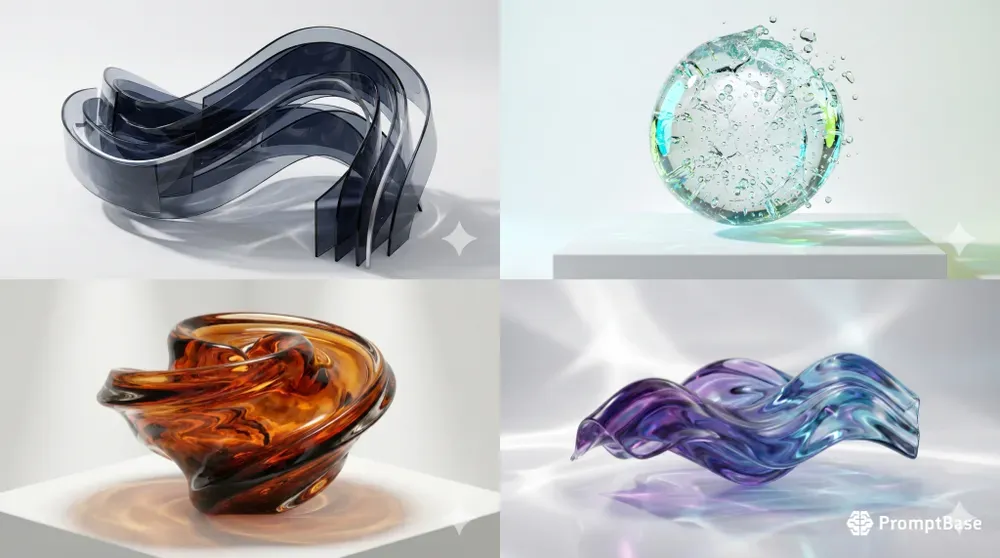 Abstract 3D Liquid Glass Backgrounds