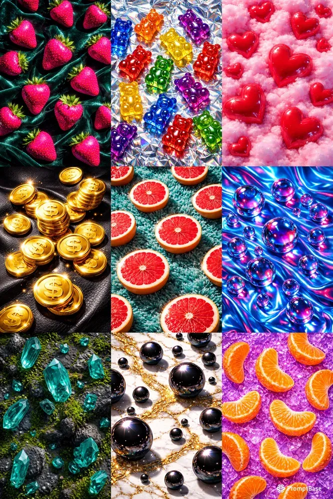 Glossy Pop Art Texture Contrasts