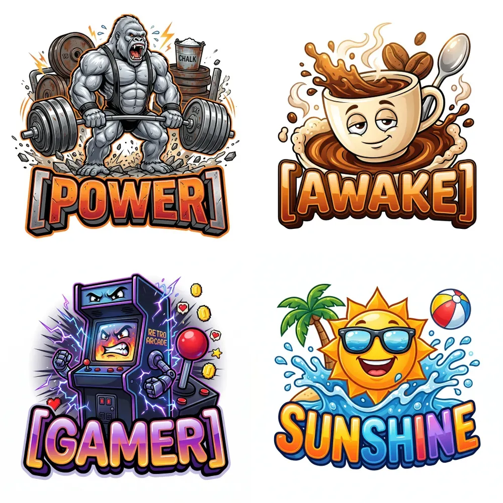 Vibrant Mascot 3D Typography