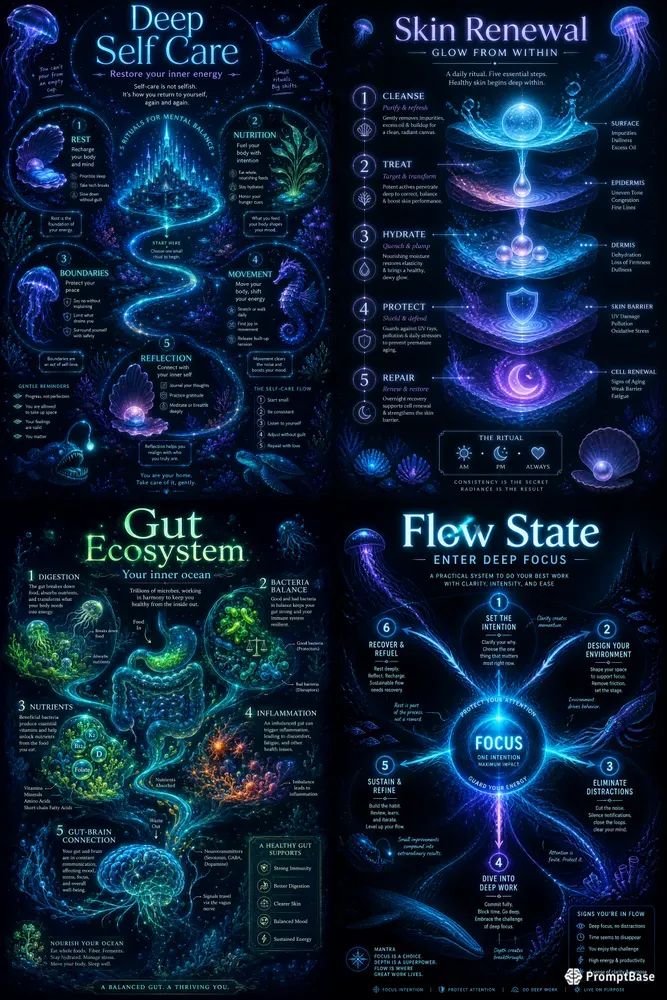 Bioluminescent Infographic Posters