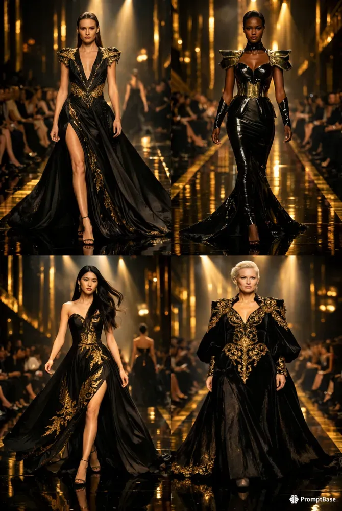 Luxury Black Gold Elite Runway Ultras
