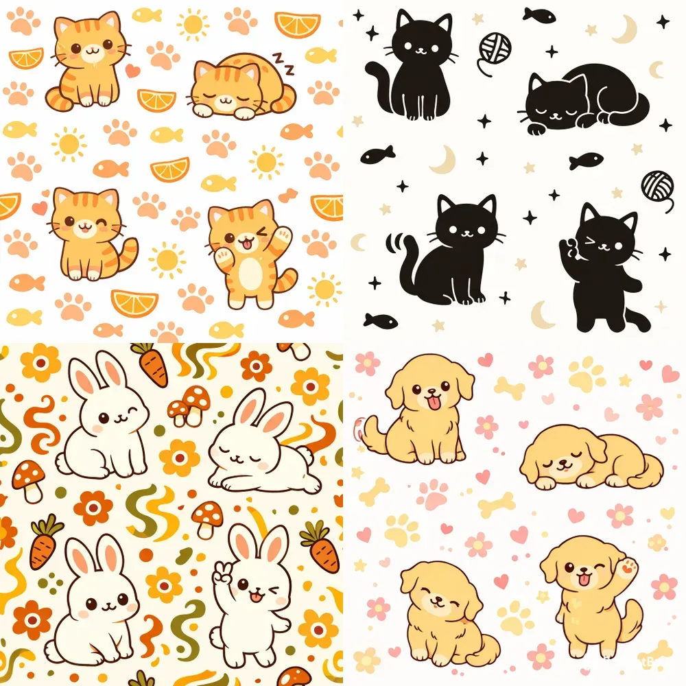 Pet Pattern Art For Mugs And Tote Bags