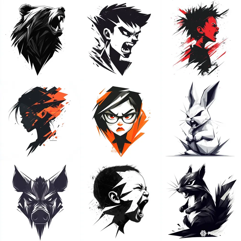 Geometric Logo Characters