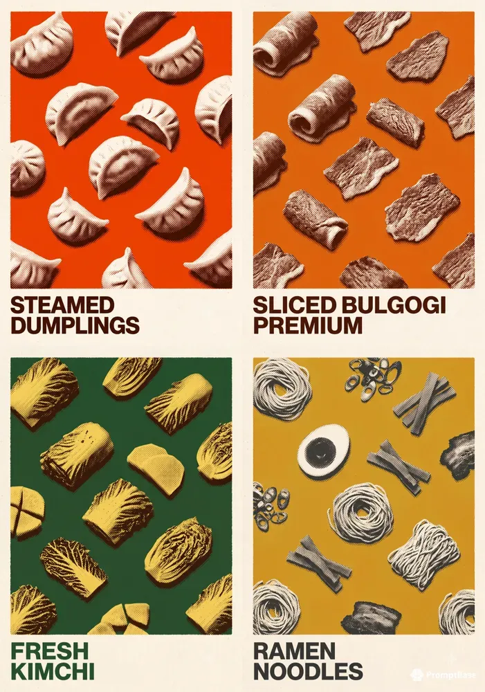 Minimalist Food Graphic Retro Posters