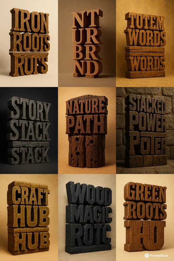 3D Wooden Texts