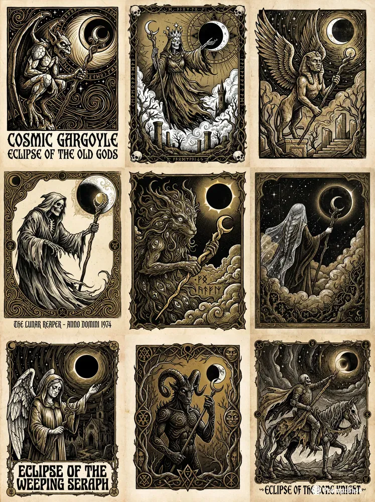 70s Psychedelic Occult Woodcut Art