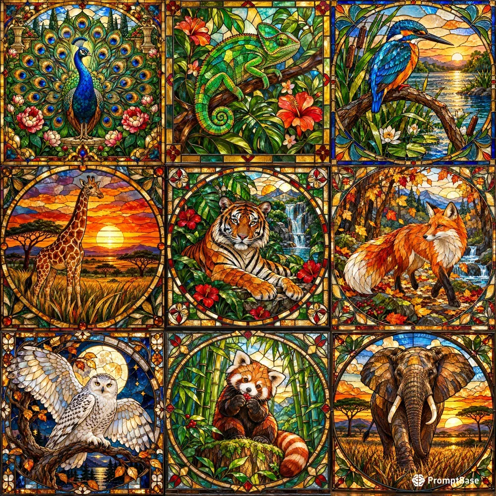 Stained Glass Wildlife Art