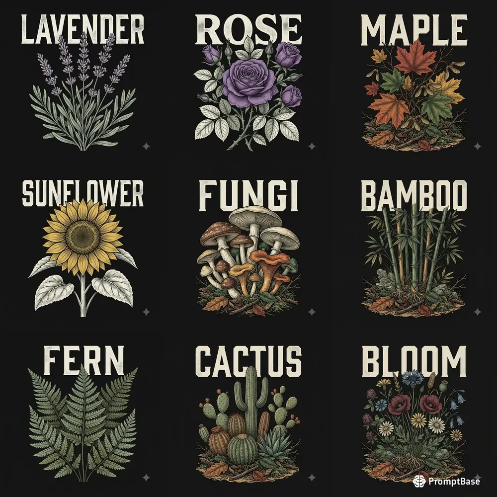 Vintage Botanical Tshirt Designs