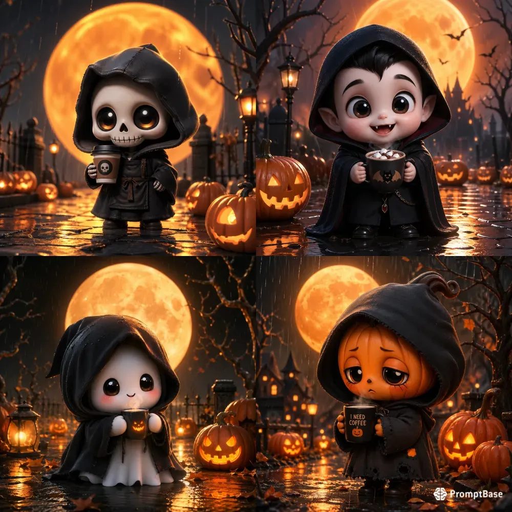 Cute Halloween Grim Reaper Characters