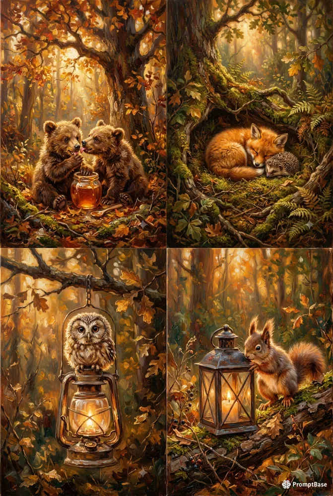 Premium Textured Golden Hour Oils