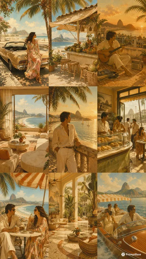1970s Copacabana Breeze Illustrations