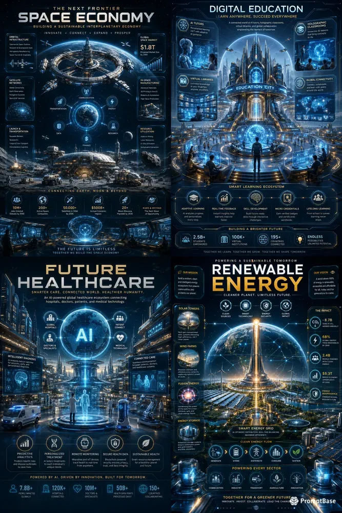 Futuristic Cinematic Infographic Posters