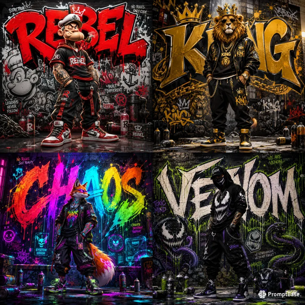 Urban Graffiti Mascot Character Art 8K