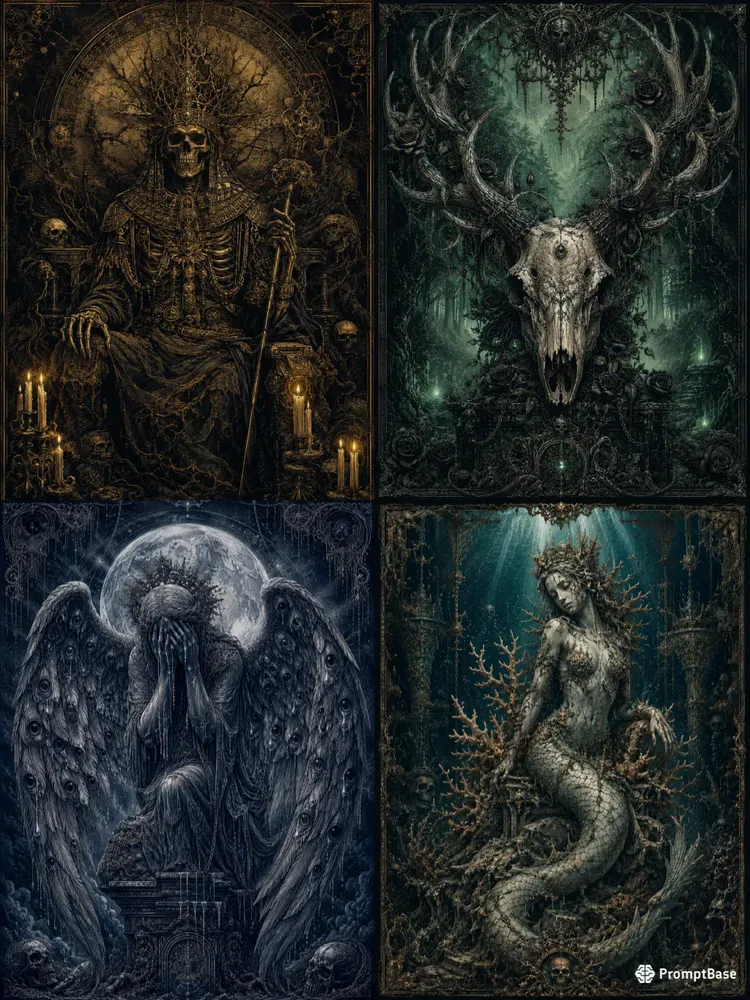 Intricate Dark Etching Art