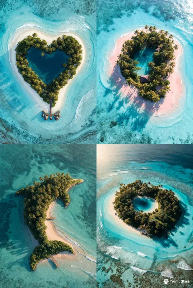 Aerial Paradise Island Travel Posters