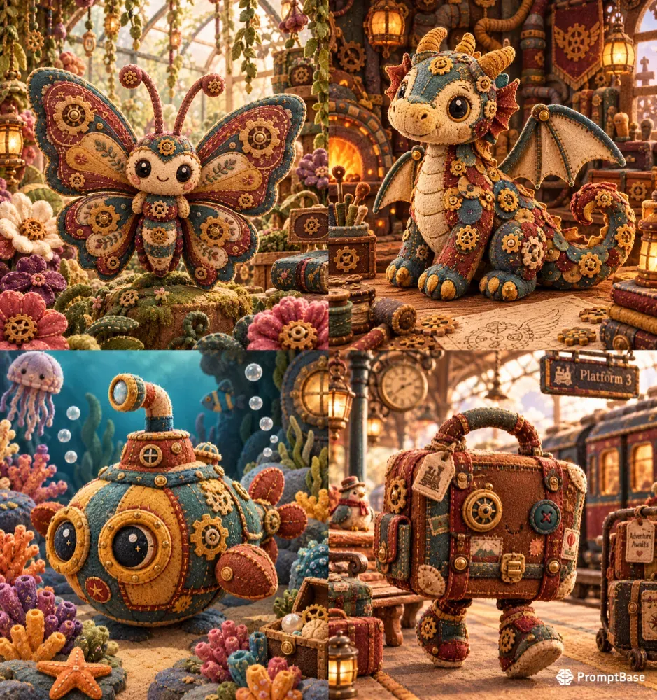Steampunk Plush Inventors And Machines