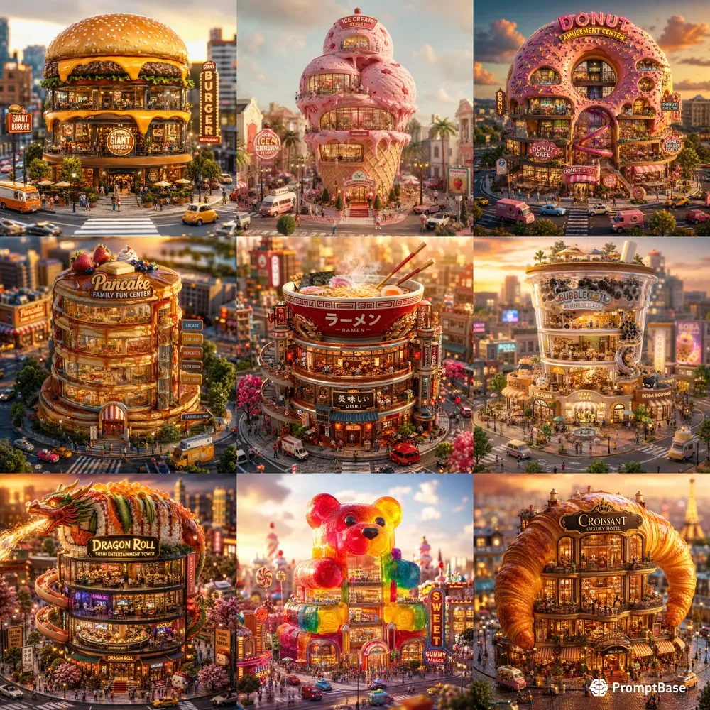Whimsical Donut Amusement Park Cities