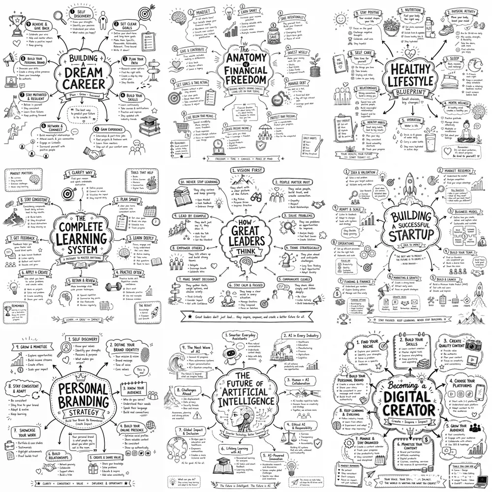 Radial Doodle Knowledge Map Generator