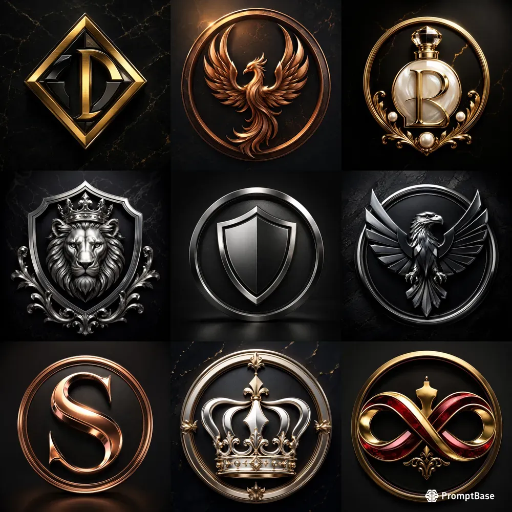 Luxury Metallic Brand Icons