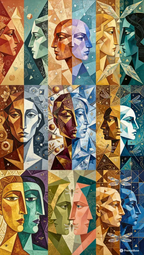 Cubist Surrealist Face Portraits