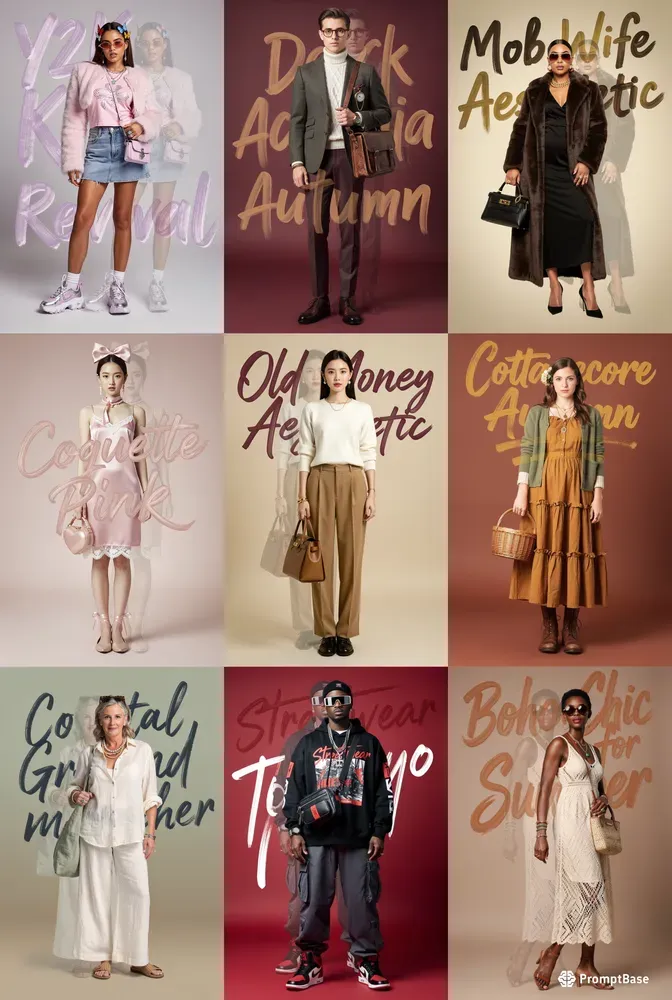Double Exposure Fashion Trend Posters