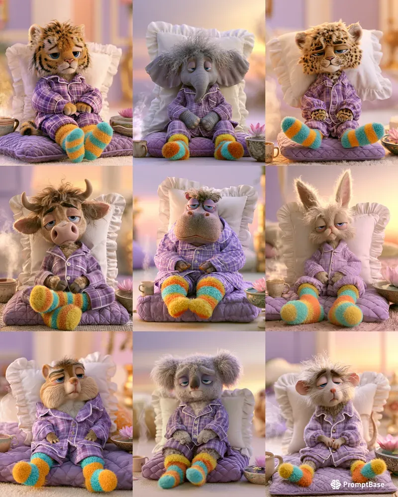 Sleepy 3D Animal Pajamas