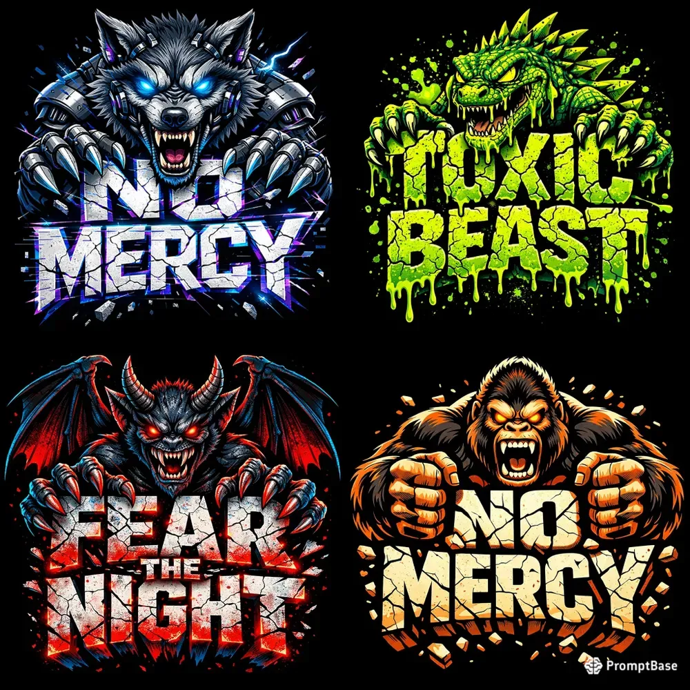 Savage Cartoon Beast Tshirt Designs