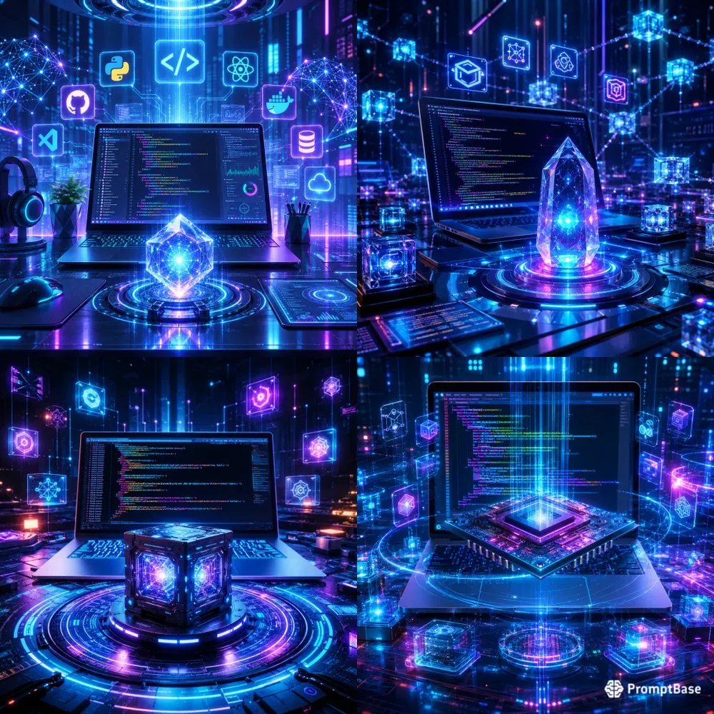 Cyber Neon Coding Hubs