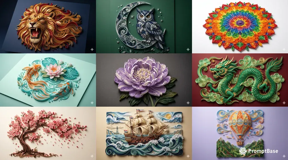 Elegant 3D Paper Quilling Art
