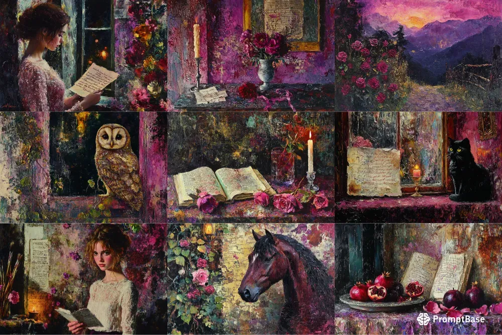 Vintage Impasto Oil Paintings