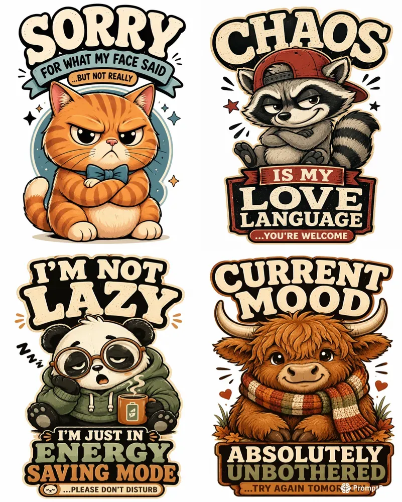 Cute Vintage Cartoon Quote Templates