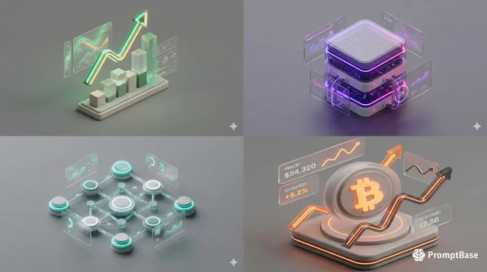 3D Saas Data Visualization Glass UIs
