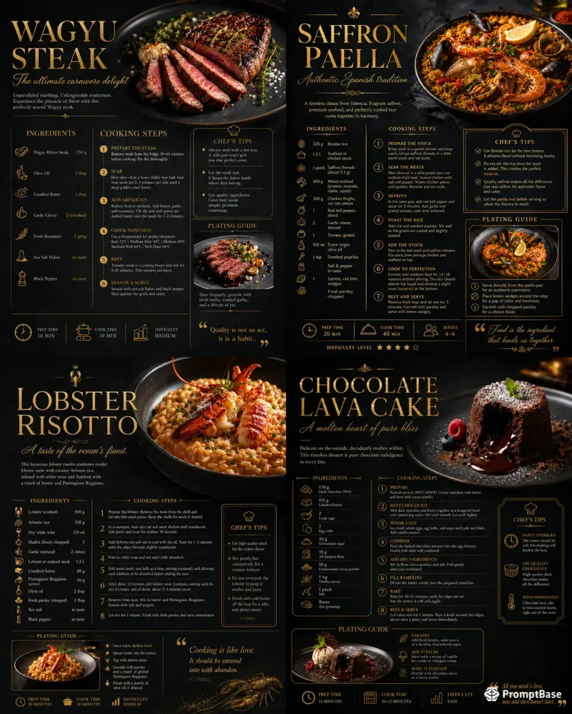 Luxury Recipe Infographic Templates