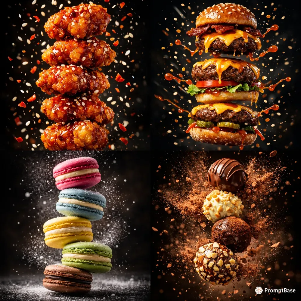 Floating Food Cinematic Shots