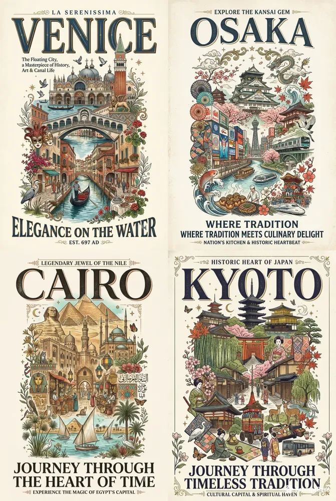 Premium Vintage City Posters
