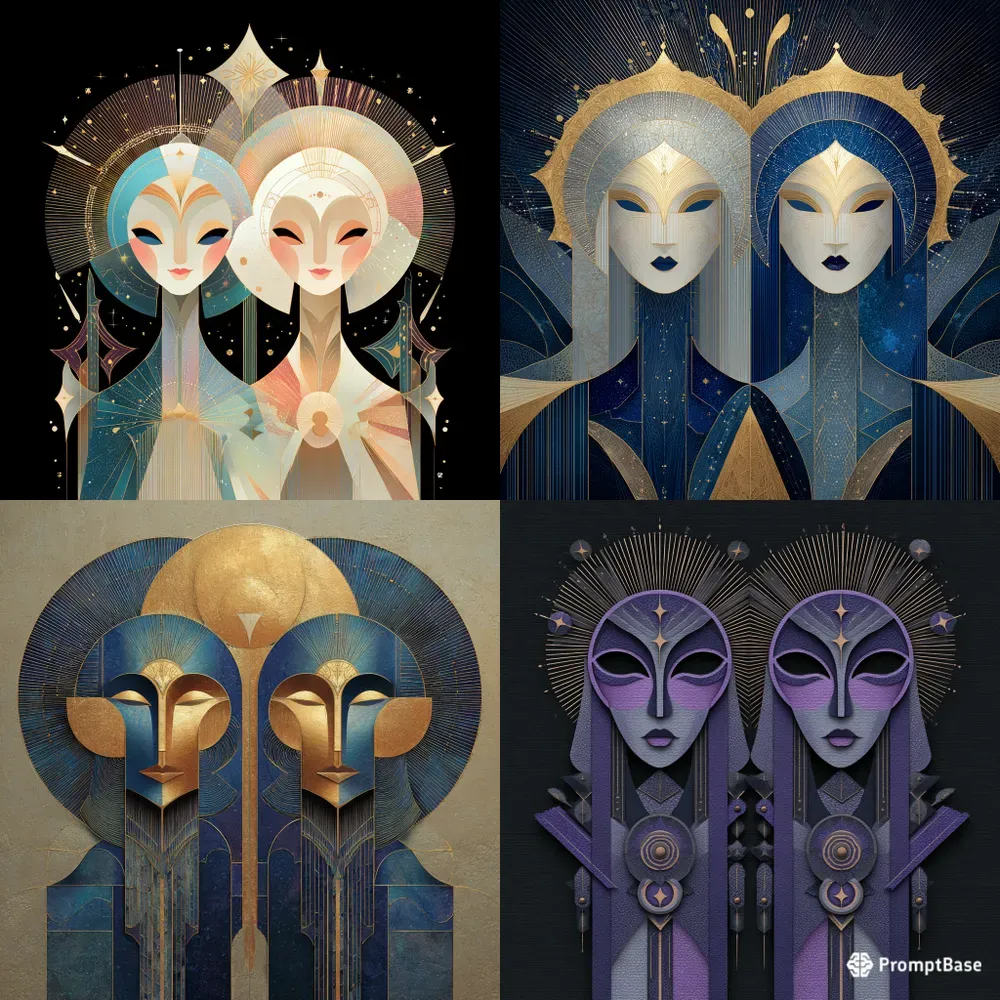 Mirrored Cosmic Twin Portraits