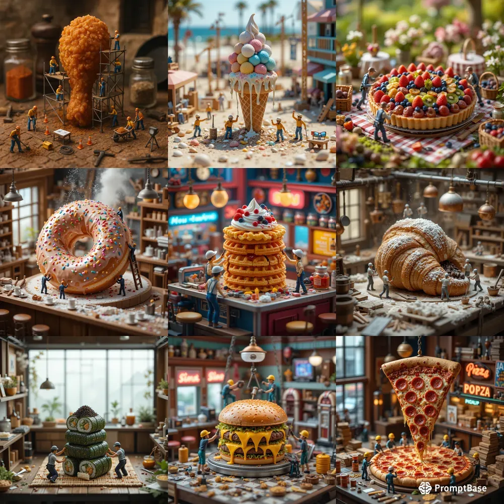 Whimsical Miniature Food Constructions