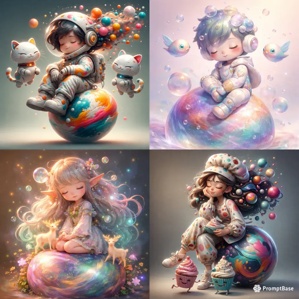 Whimsical Polka Dot Dream Characters