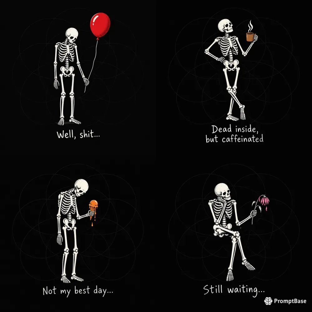 Funny Skeleton Dark Humor Tshirts