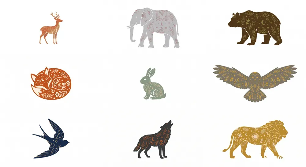 Minimalist Boho Animal Silhouettes