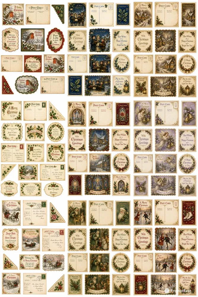 Victorian Christmas Postcard Sets