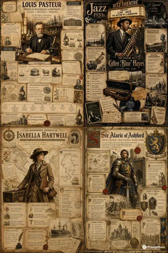 Vintage Historical Story Infographics